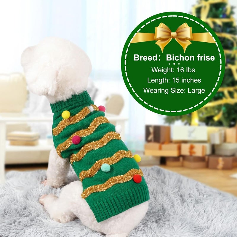 cyeollo Store Christmas Dog Sweaters for Medium Large Dogs, Soft Warm Xmas Doggy Outfit with Leash Hole Holiday Cozy Turtleneck Winter Pet Clothes - Image 5